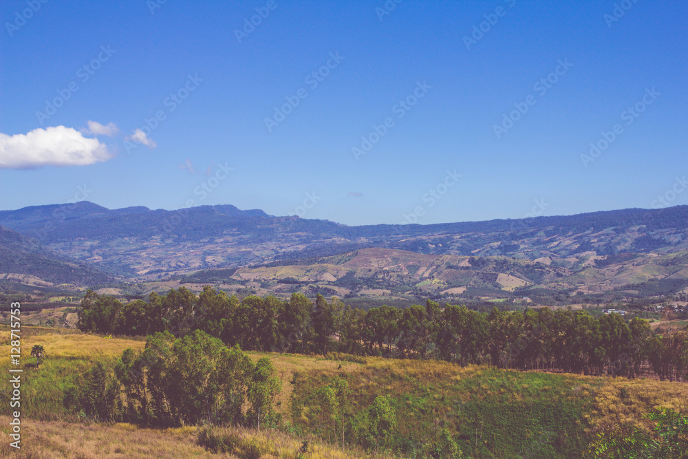 Fototapeta premium Blur The beautiful mountain nature background.