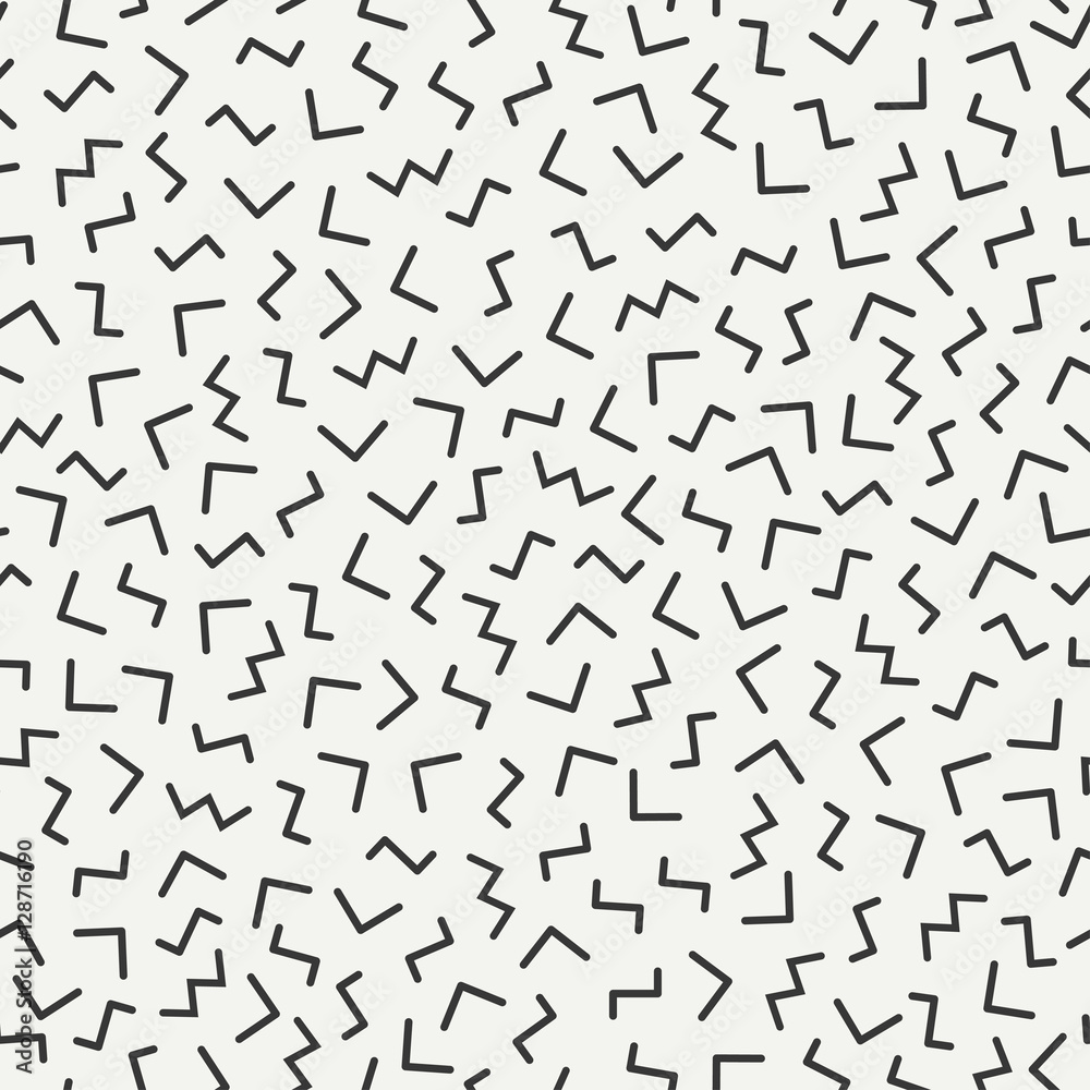 Retro memphis geometric line shapes seamless patterns. Hipster fashion 80-90s. Abstract jumble textures. Black and white. Triangle. Memphis style for printing, website, fabric design, poster, cards Retro memphis geometric line shapes seamless patterns. Hipster fashion 80-90s. Abstract jumble textures. Black and white. Triangle. Memphis style for printing, website, fabric design, poster, cards