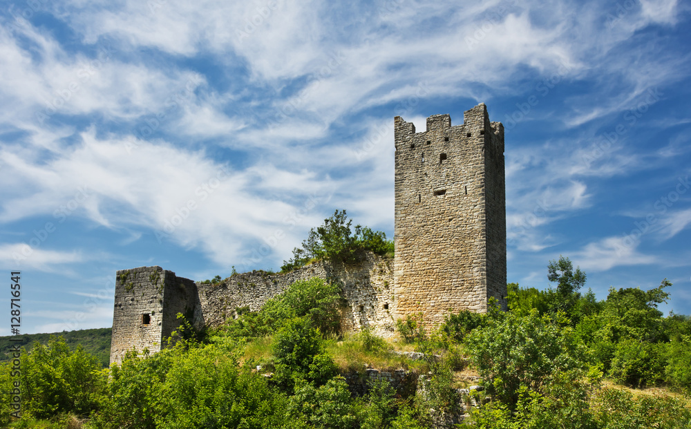 old ruins of ancient town Dvigrad, Croatia