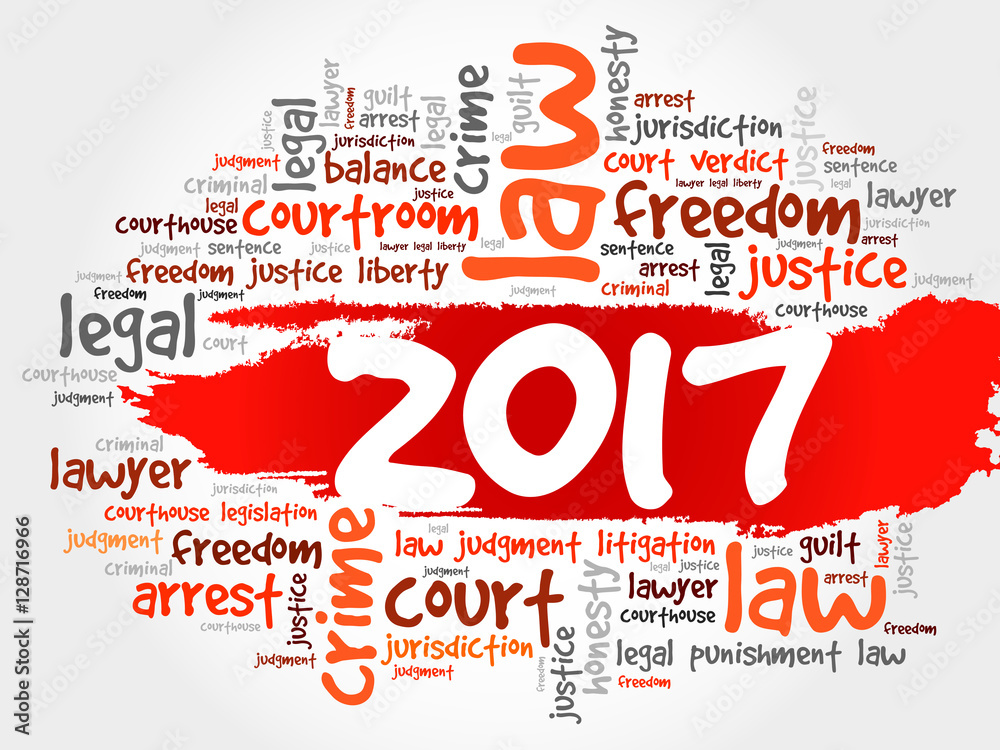 Fototapeta premium 2017 Law word cloud business concept background