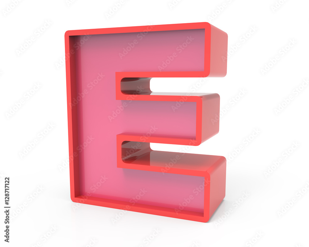 red block letter E red block letter E