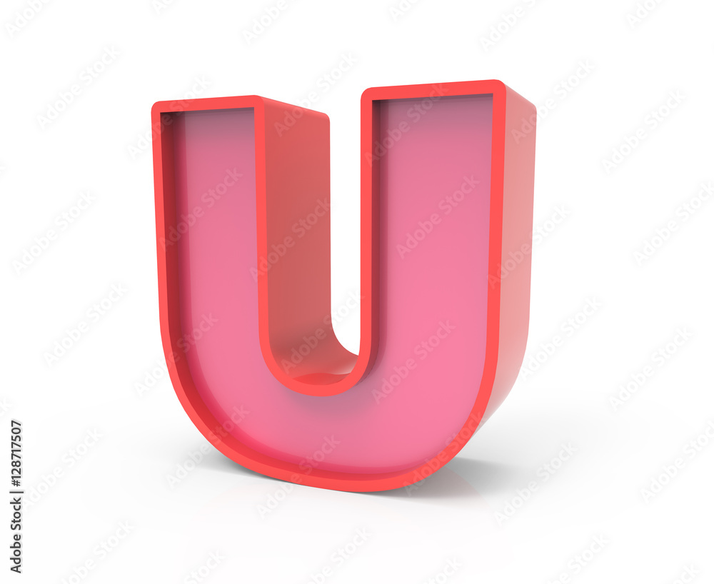 red block letter U red block letter U