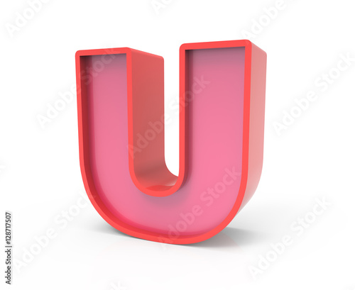 red block letter U