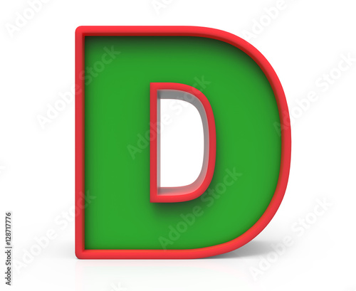3D Christmas letter D