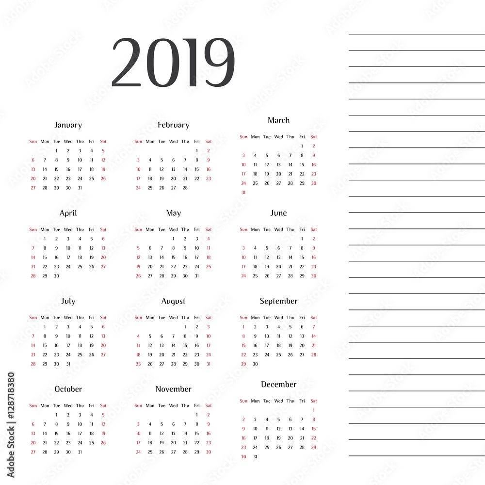 "Kalender 2019" Images – Browse 11 Stock Photos, Vectors, and Video | Adobe  Stock