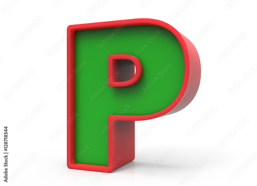 3D Christmas letter P 3D Christmas letter P