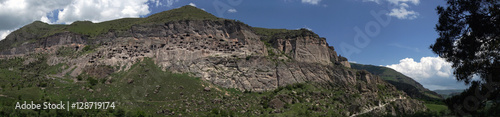 panorama of cave monastery complex Vardzia, Georgia