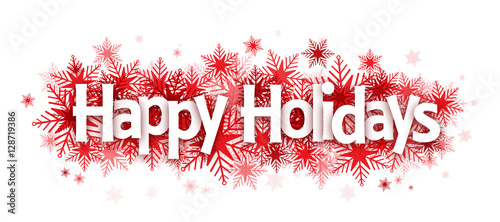 HAPPY HOLIDAYS on snowflakes