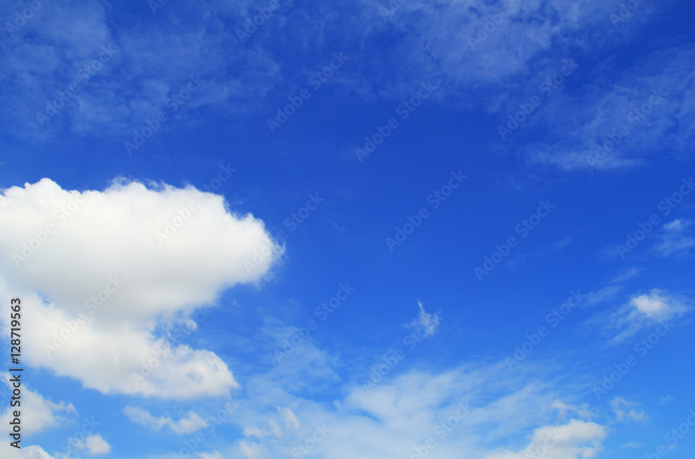 White clouds in blue sky