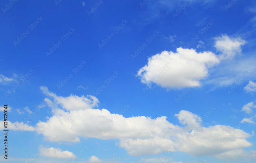 White clouds in blue sky