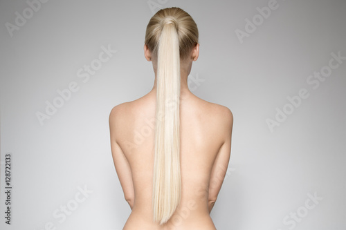 Portrait Of A Beautiful Young Blond Woman Ponytail Hairstуle
