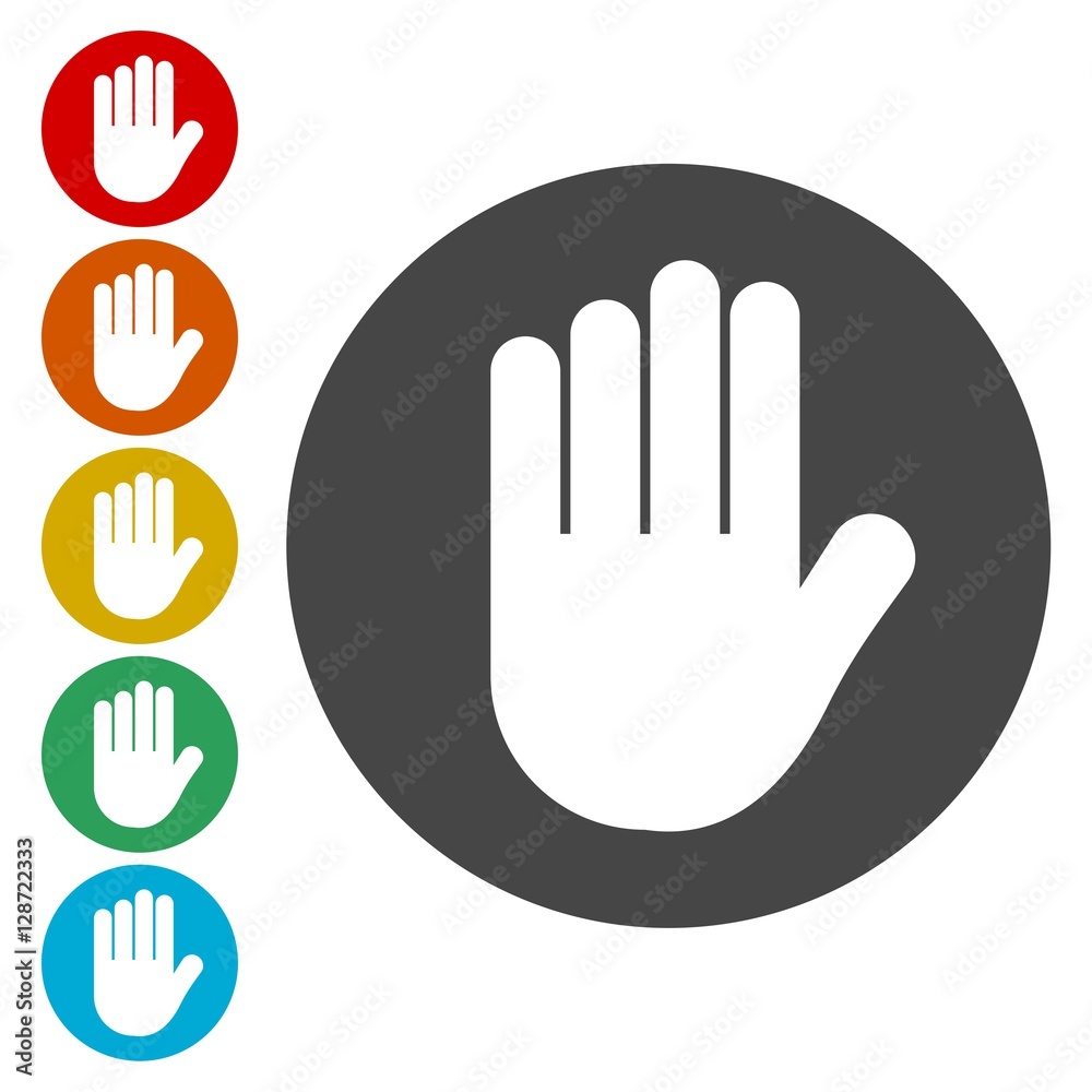 Fototapeta premium Stop hand Icon Vector 