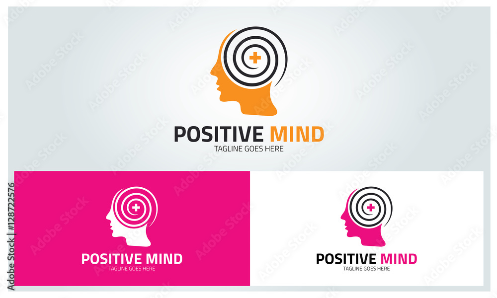 Positive mind logo design template ,Mind logo ,Vector illustration