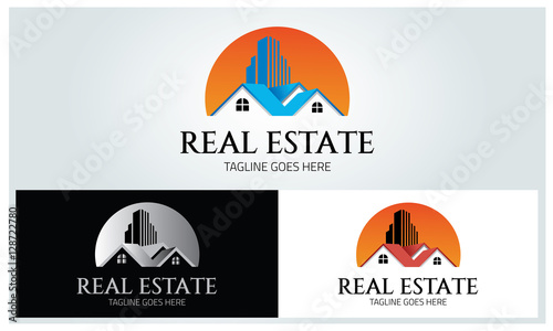 Real estate logo design template ,House logo ,Building logo ,Vector illustration