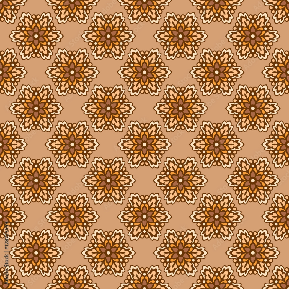 Seamless background with abstract ethnic pattern.