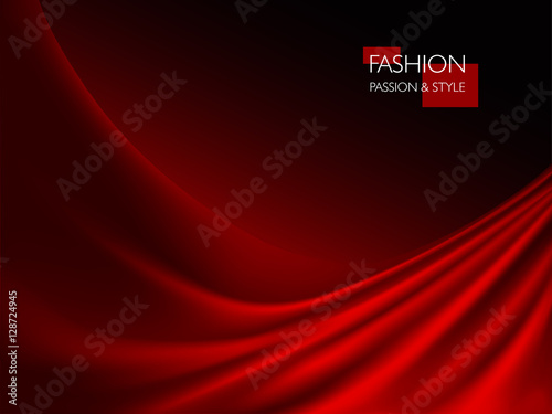 vector illustration of smooth elegant luxury red silk or satin texture. Can be used as background