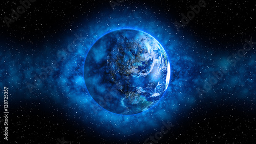 Planet Earth in space.Globe in galaxy. Elements of this image furnished by NASA