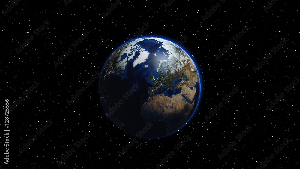 Planet Earth in space.Globe in galaxy. Elements of this image furnished by NASA