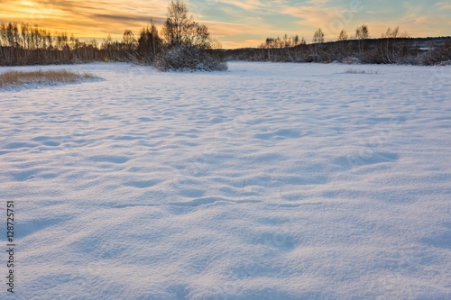 Snow covered polish landscape.