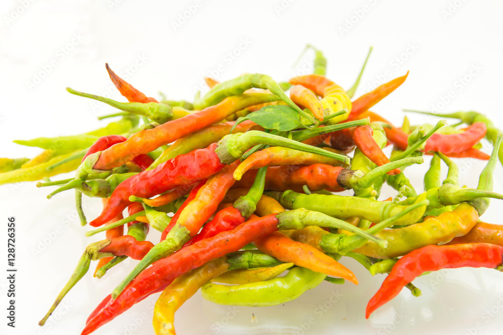 Red chili pepper on white background Red chili pepper on white background
