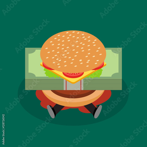 Businessman under hamburger crisis