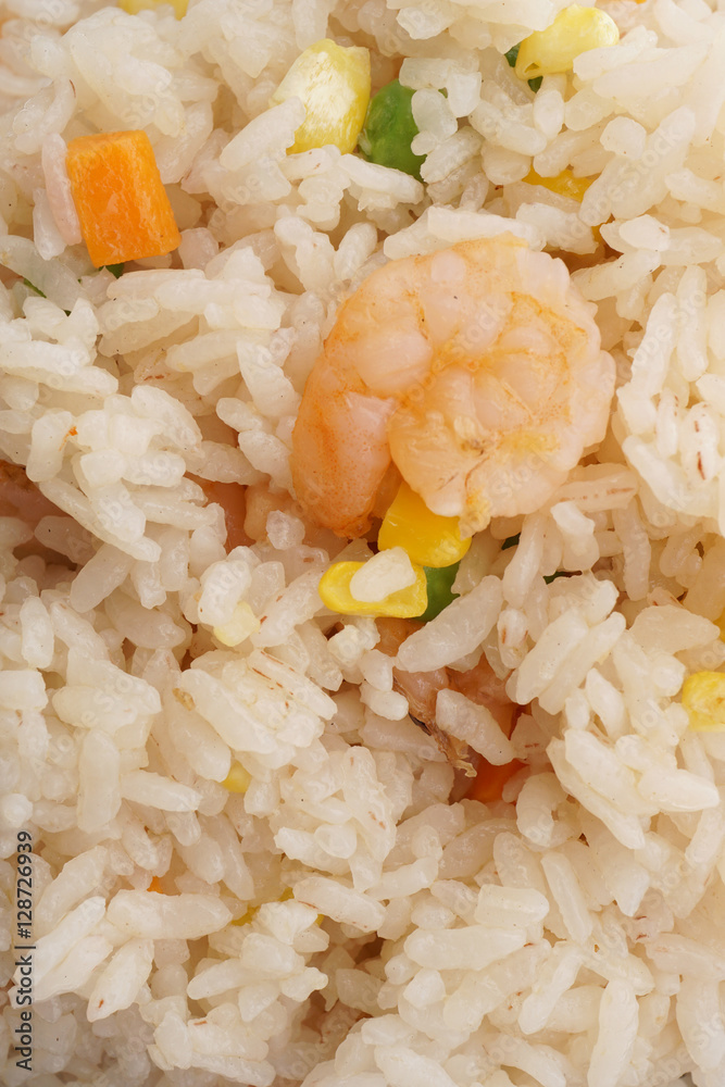 Chinese food. Rice with shrimps and vegetables Chinese food. Rice with shrimps and vegetables