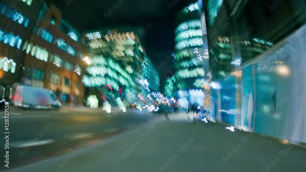 London City fast pace movement through city streets