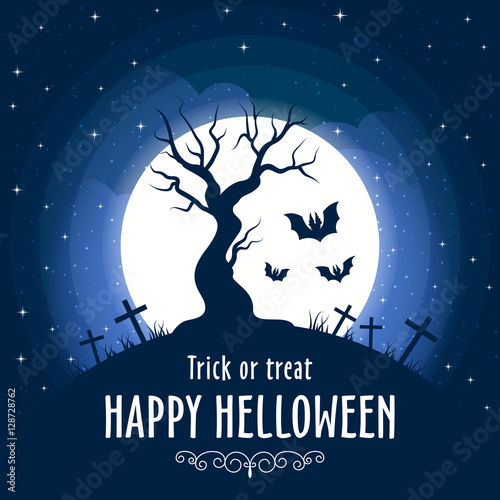 Happy Halloween. Vector illustration card.