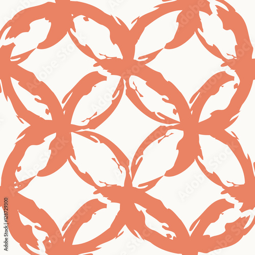 Abstract red seamless pattern from circles. Vector illustration