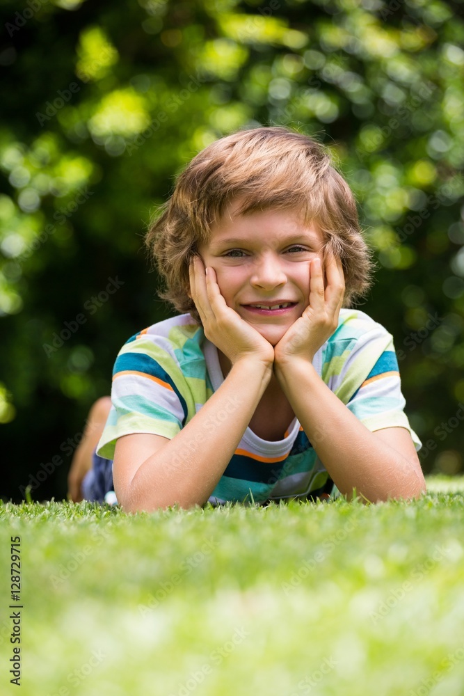 A little boy is lying down A little boy is lying down