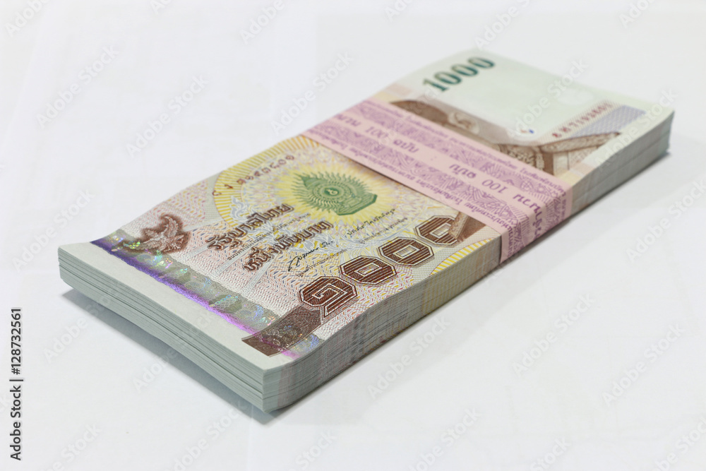 Money background ,Thai currency on White background Money background ,Thai currency on White background