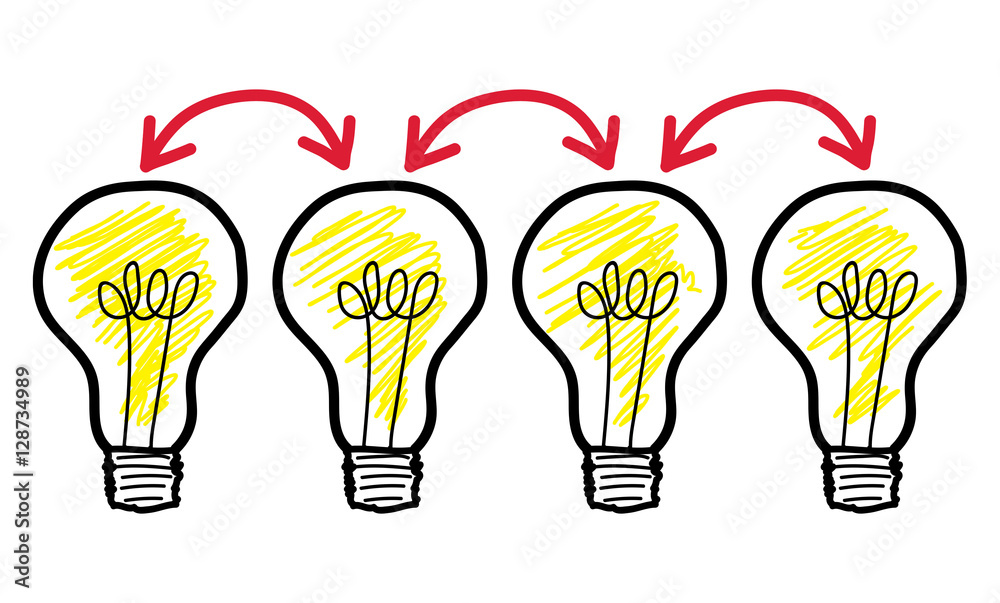 Brainstorming concept on white background Stock Illustration | Adobe Stock