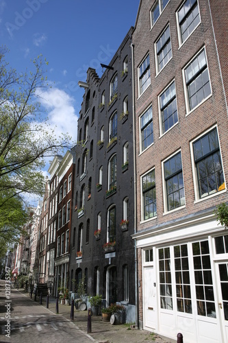 Historic row of houses in Amsterdam, The Netherlands