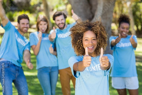 Portrait of volunteer group posing 