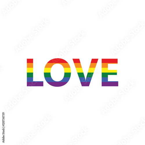 Love: Rainbow color calligraphy