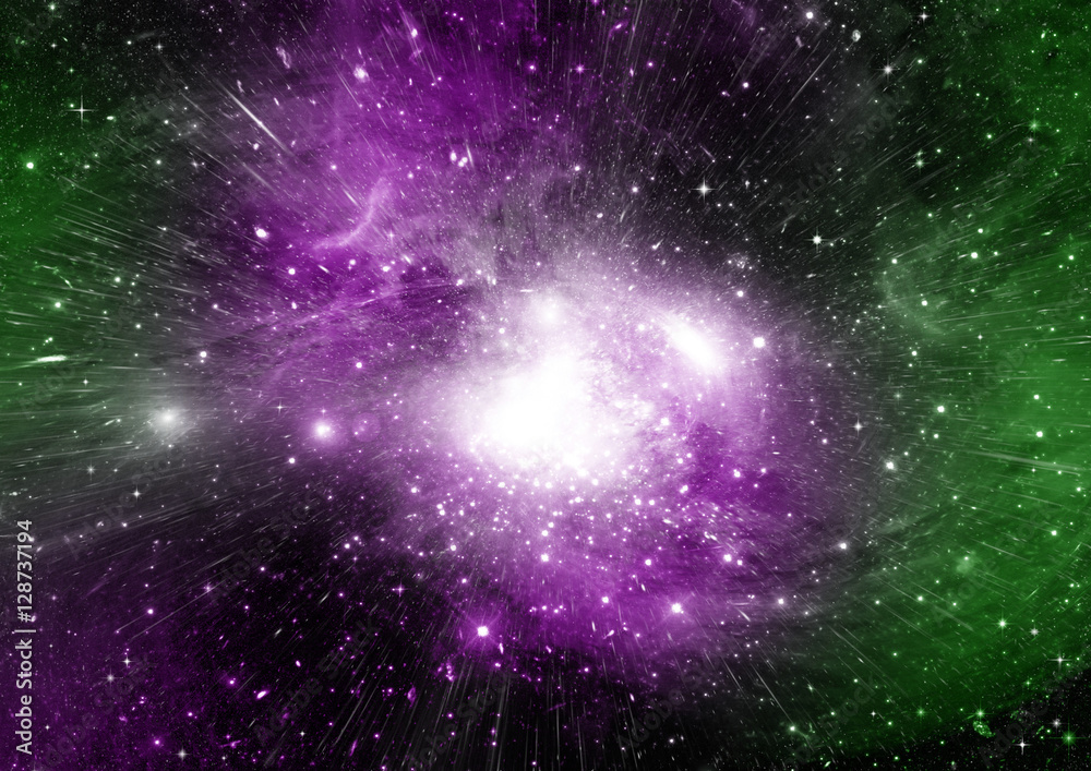 Stars, dust and gas nebula in a far galaxy Stars, dust and gas nebula in a far galaxy