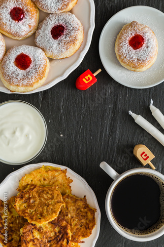 Wallpaper Mural Symbols of Hanukkah celebration on wood background Torontodigital.ca