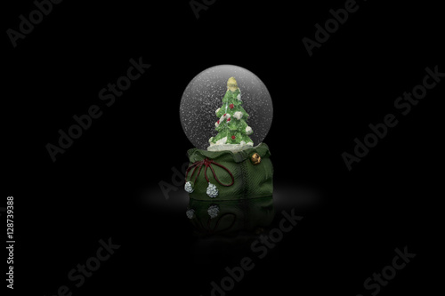 Snow globe in the dark