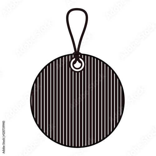Striped hang label icon. Tag banner product and decoration theme. Isolated design. Vector illustration