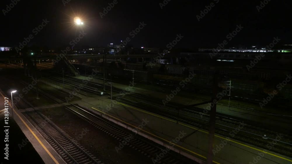Train station at night. 4K UHD Train station at night. 4K UHD