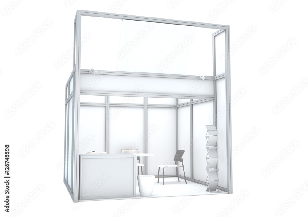 Trade show booth. 3d render isolated on white background Trade show booth. 3d render isolated on white background