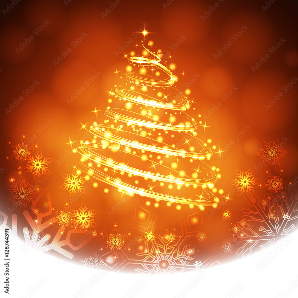 Winter blue background with snowflakes and Christmas tree. Template forgreeting card. Vector Illustration. Winter blue background with snowflakes and Christmas tree. Template forgreeting card. Vector Illustration.