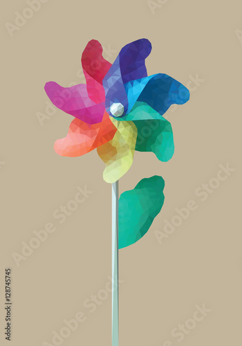 Colorful Paper Windmill Vectors