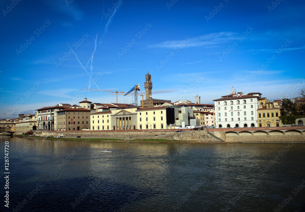 City of Florence. Arno river embankment. Italy