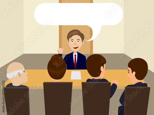 Man at the interview for job vector illustration