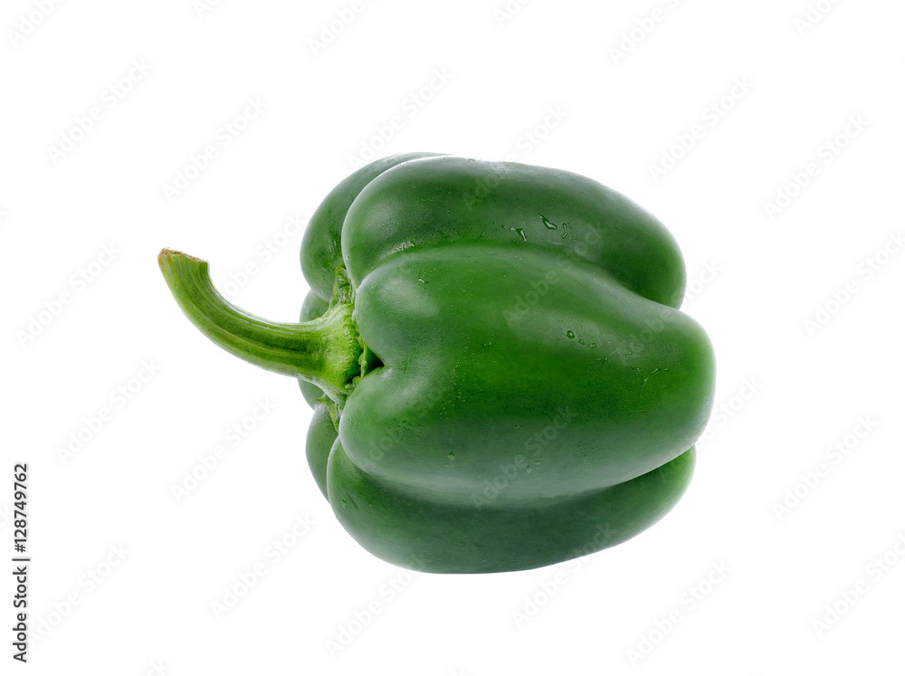 green bell pepper isolated on white background green bell pepper isolated on white background