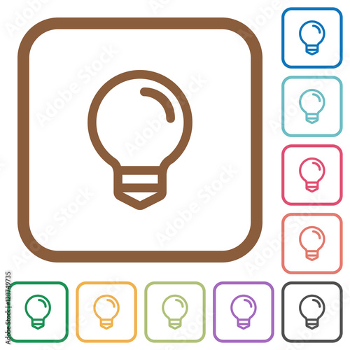 Light bulb simple icons
