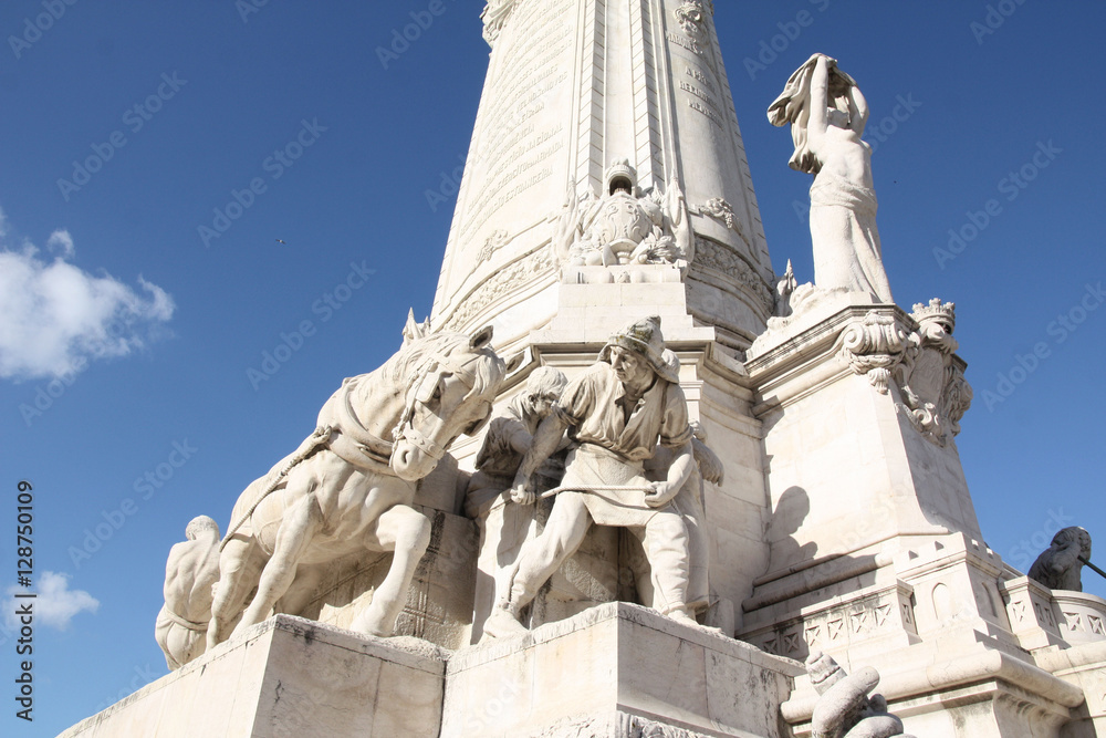 Lisbonne, le cheval de la statue du marquis de Pombal Stock Photo ...
