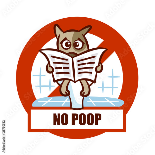 Prohibition Sign No Poop Sticker