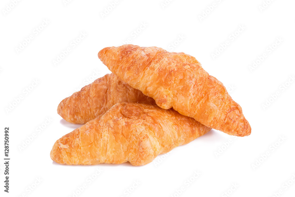 Fresh croissants on white background. Fresh croissants on white background.